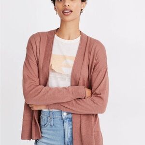 Madewell Pink Cardigan Sweater Lightweight Knit